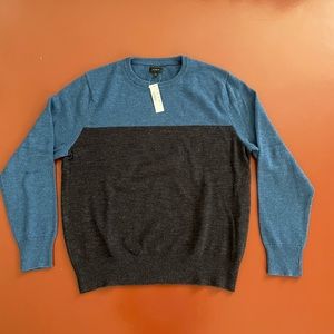 NWT J. Crew cotton/wool crewneck sweater size large